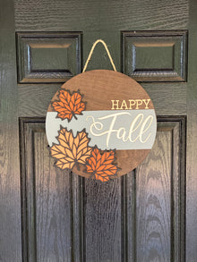  Leafs “Happy Fall" - Hanging Sign