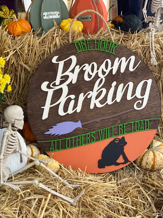 "Broom Parking" - Hanging Sign