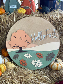  "Hello Fall" Tree - Hanging Sign