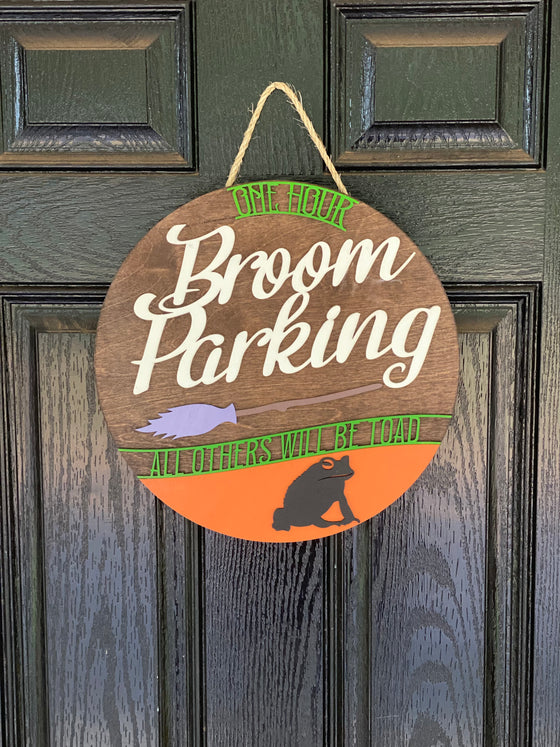 "Broom Parking" - Hanging Sign